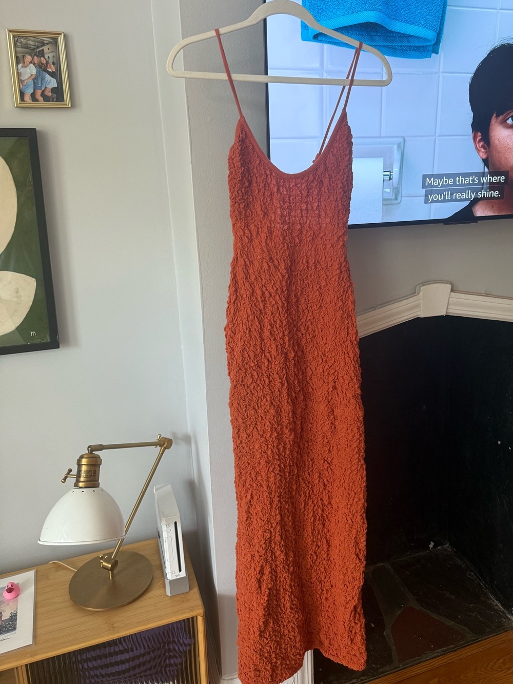Free People Orange Textured Dress